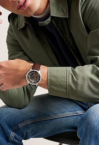 Townsman 44mm Automatic Brown Leather Watch - Image 2
