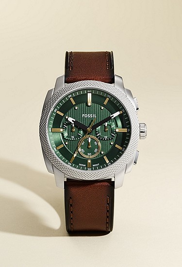 Machine 44mm Chronograph Brown Leather Watch - Image 5