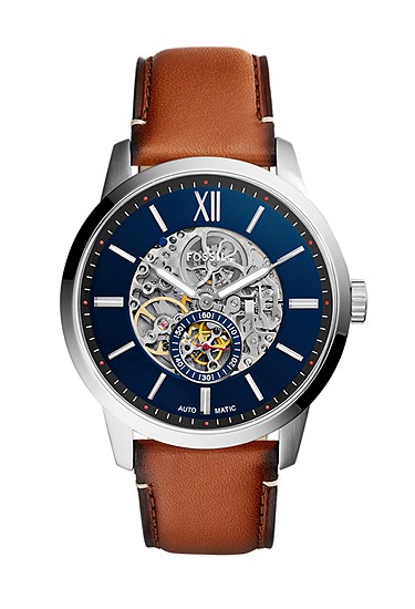 Townsman 48mm Automatic Light Brown Leather Watch