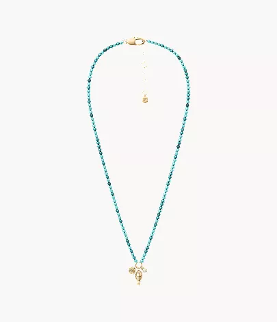 Sutton By The Sea Turquoise Blue Acrylic Beaded Shell Necklace - Image 4
