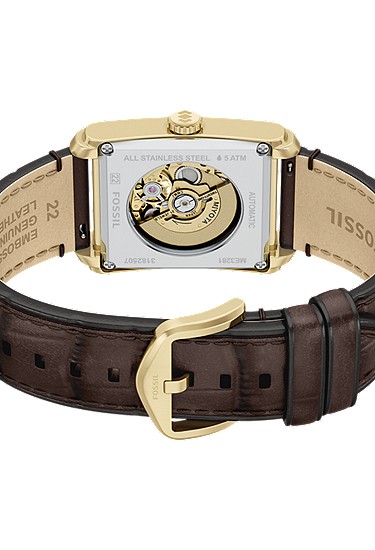 Carraway 30mm Automatic Brown Croco Leather Watch - Image 6