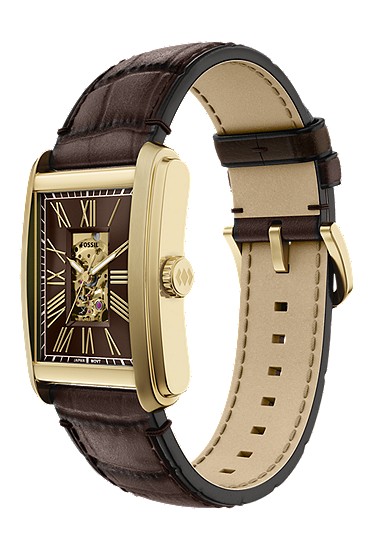 Carraway 30mm Automatic Brown Croco Leather Watch - Image 7