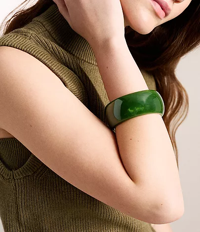 Resin Collection Green Bangle Bracelet - Image 2