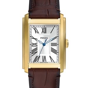 Carraway 30mm Three-Hand Brown Croco Leather Watch
