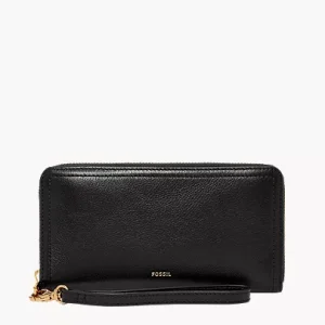 Logan Leather RFID Zip Around Clutch Wallet