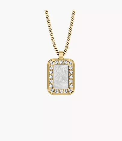 Raquel Glitz White Mother-of-Pearl Pendant Necklace