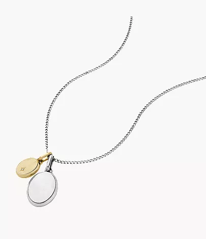 Ellis Two-Tone Stainless Steel Pendant Necklace - Image 3
